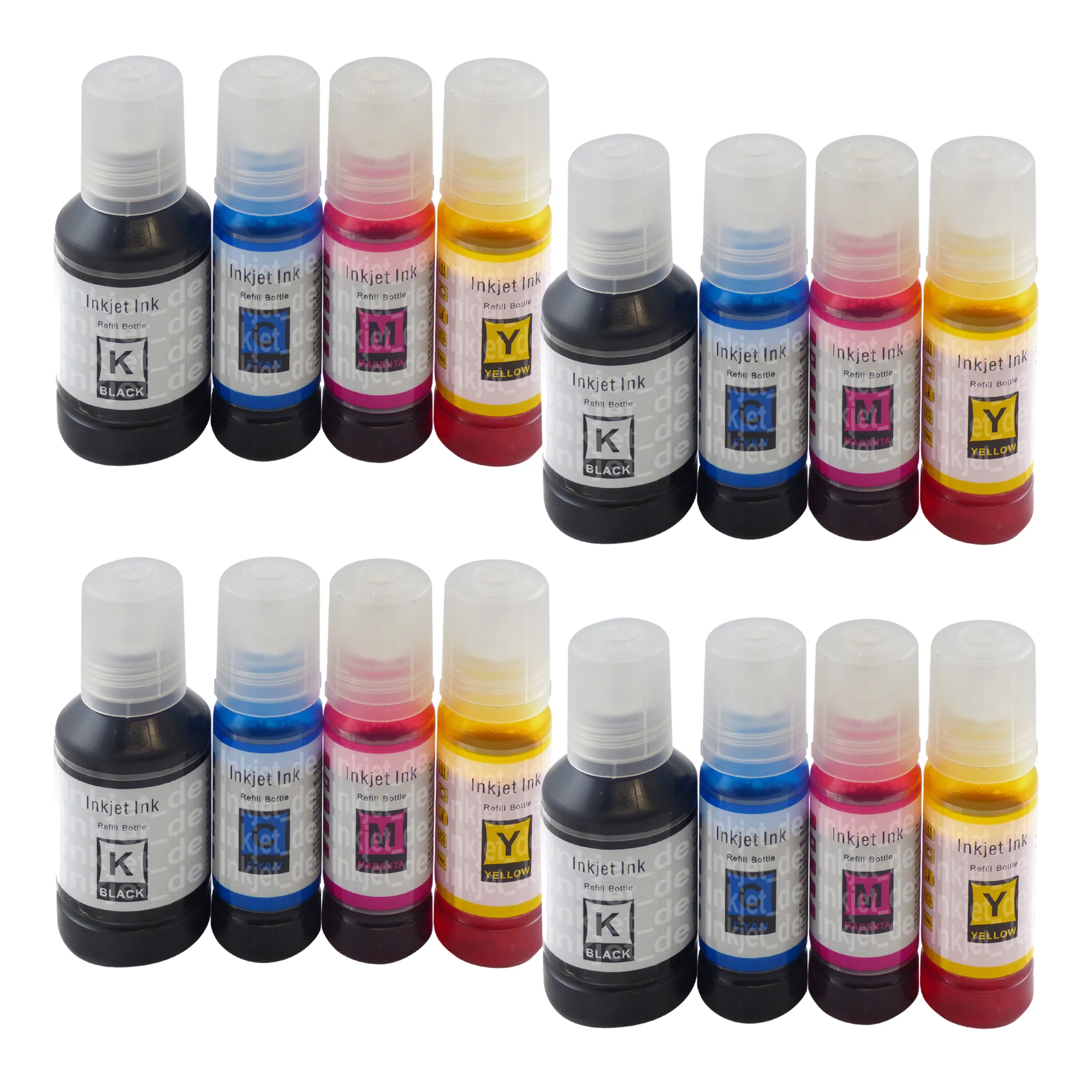 Kompatibel Epson Ecotank Tintentanks (4 Schwarz + 12 Farben)